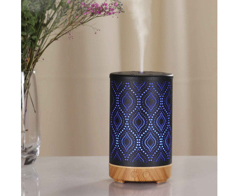 Essential Oil Aroma and Remote Diffuser - 100ml Metal Art Air Mist Humidifier