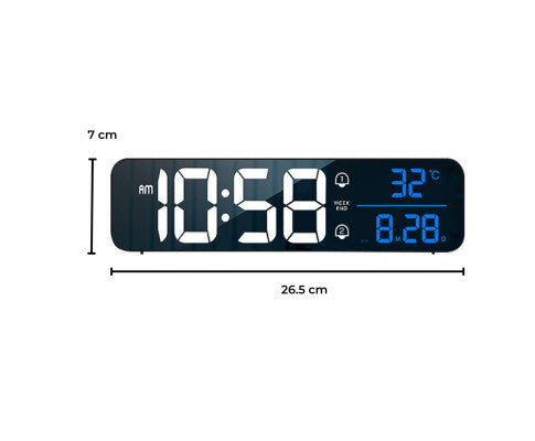 Digital Clock Mirrored Black - GO-CK-103-FKT