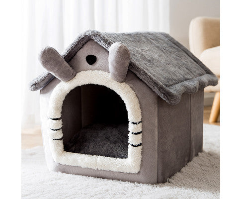 Small Dog House Bed Portable Cat Bed Removable Cushion Cat Cave, Foldable Pets Puppy Kitten Rabbit