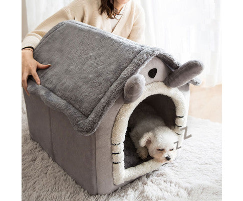 Small Dog House Bed Portable Cat Bed Removable Cushion Cat Cave, Foldable Pets Puppy Kitten Rabbit
