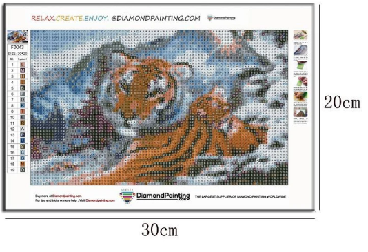 Mnp Dotz Diamond Painting Kits Tiger on snow 20X30