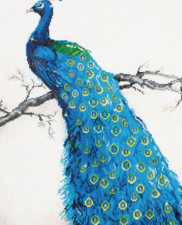 Diamond Dotz, Blue Peacock, 60 x 84cm