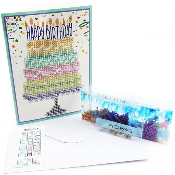 Diamond Dotz Card Kit, HAPPY BIRTHDAY CAKE - 12.6 x 17.7cm